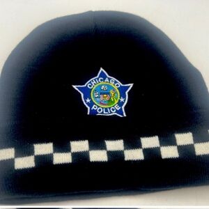 Chicago police department regulation beanie cap checkerboard
